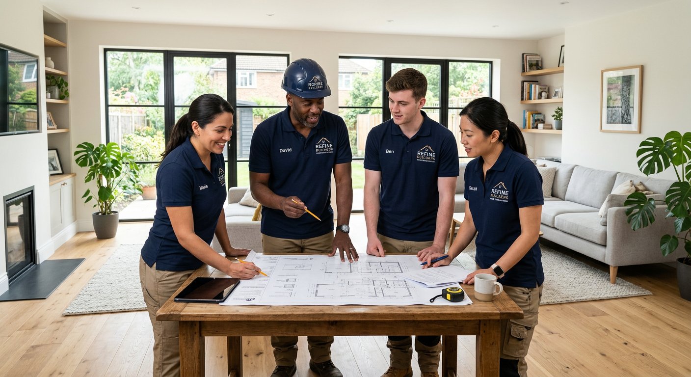 The Dream Nest Renew team planning a renovation